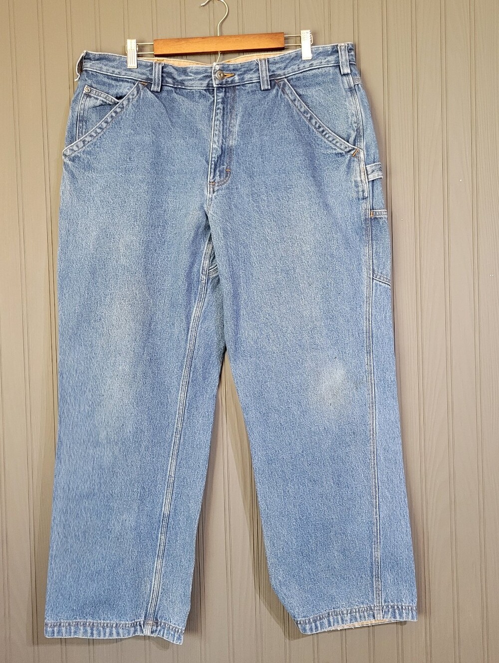 Duluth Trading Co Denim Carpenter Work Jeans Relaxed Straight Blue Men's 38x30